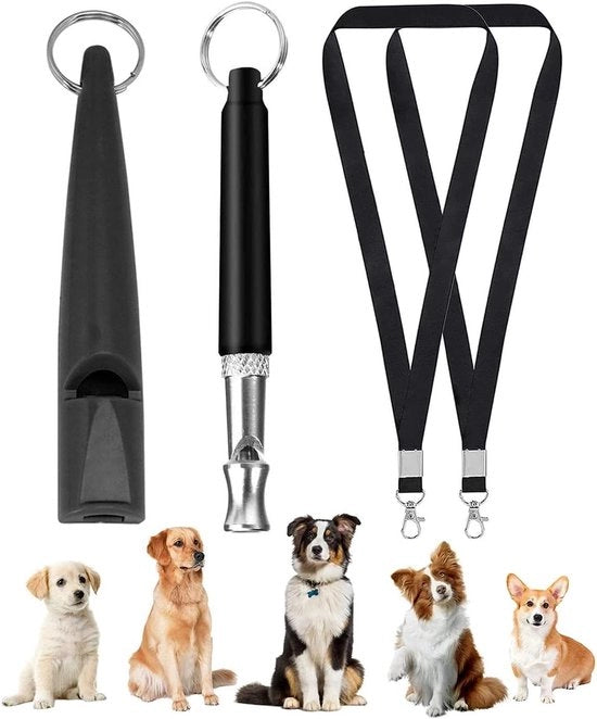 Ultrasuoni per cani - Adattabile e con cinghia (2 pezzi neri)