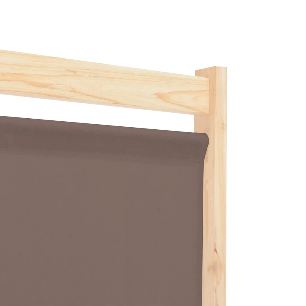 Divisorio Ambienti | Divider per stanze | Paravento a 5 Pannelli Marrone 200x170x4 cm in Tessuto
