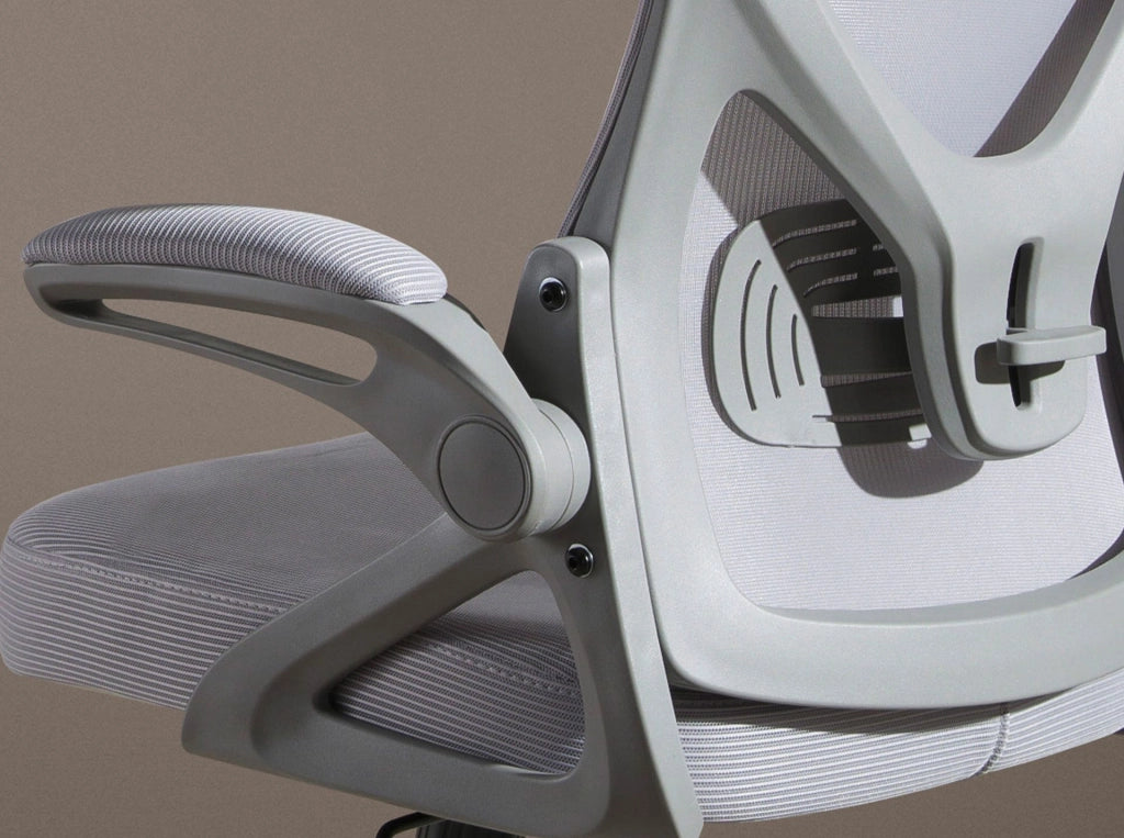 Sedia girevole da ufficio in tessuto grigio