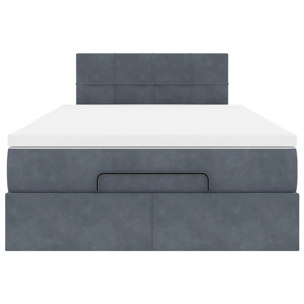 Pouf Letto con Materasso e LED Grigio Scuro 120x190cm Velluto 3312609