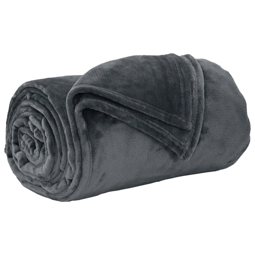 Coperte da Pile 6 pcs Grigio scuro 240 x 270 cm Panno