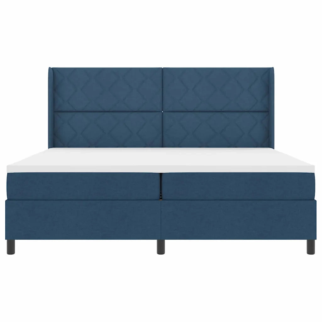 Letto a Sorgente LED con materasso Blu 200 x 200 cm Tessuto 3343594