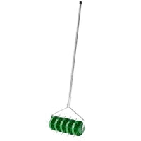 Rullo Aeratore per Prato con Punte e Manico Smontabile in Tre Pezzi, Verde