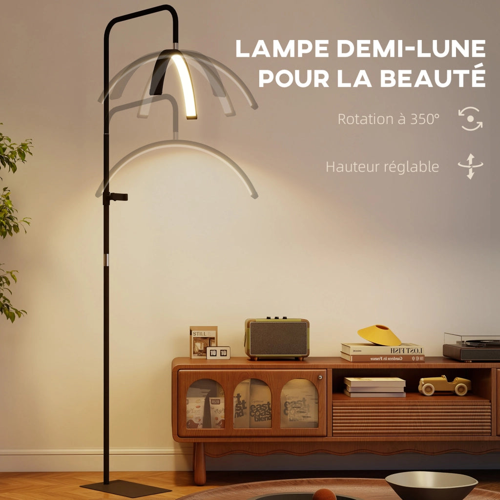 Lampada da terra LED rotativa 350¡ã ¨C Minimal ¨C nero, dimmerabile, 36 W