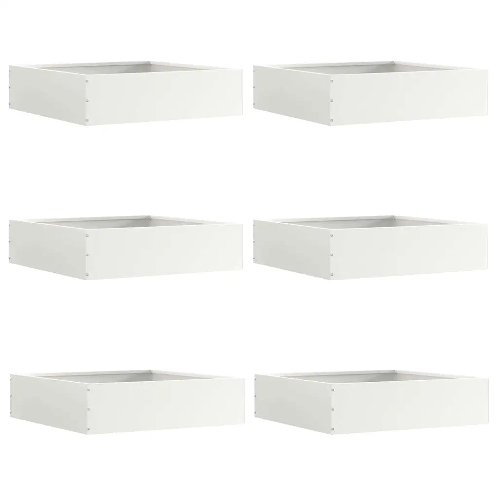 Bordura per Prato 6 pz Bianco 50 x 50 x 13 cm Acciaio CFW2875086