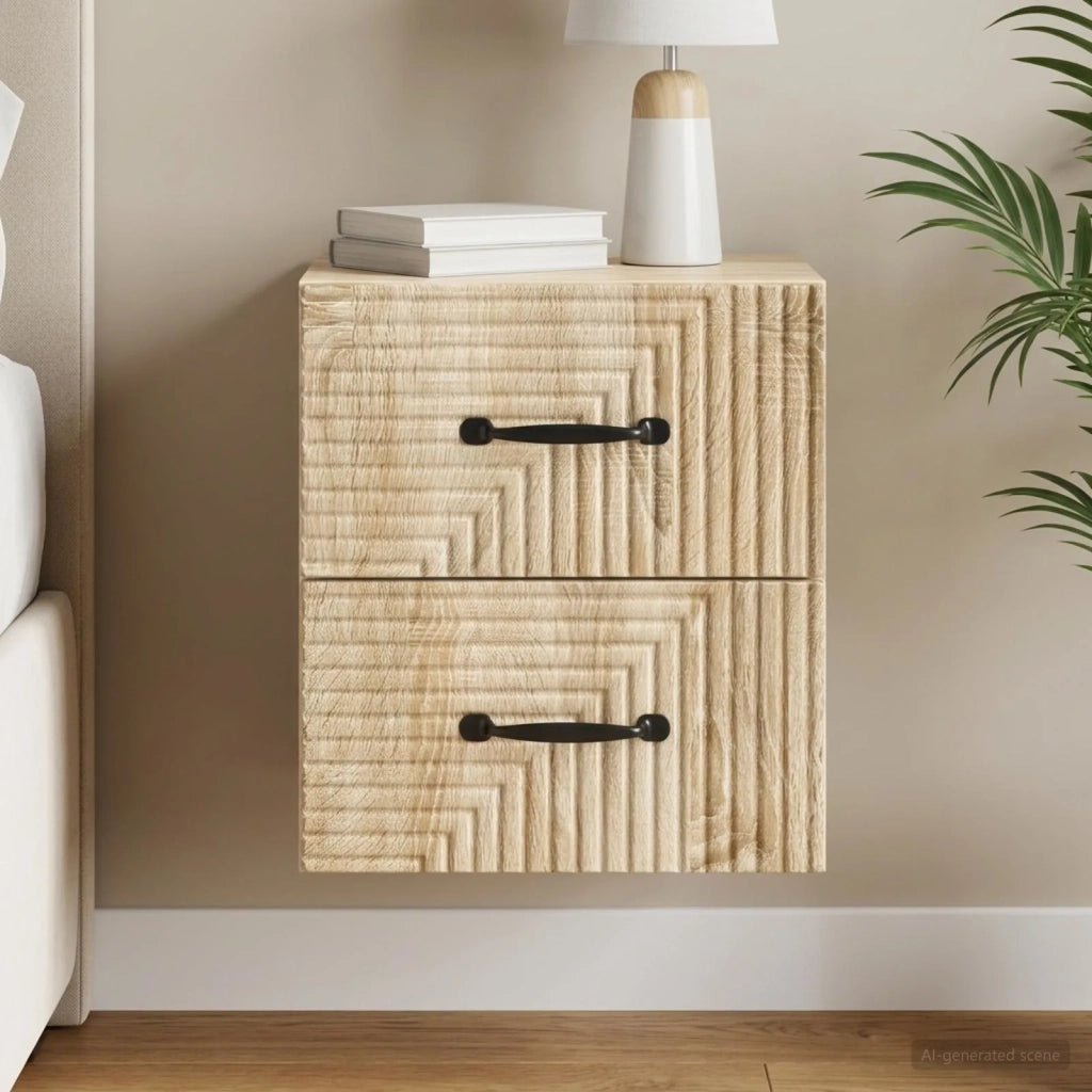 Mobiletto da notte a muro Rovere Sonoma 34,5 x 33 x 40 cm 898639