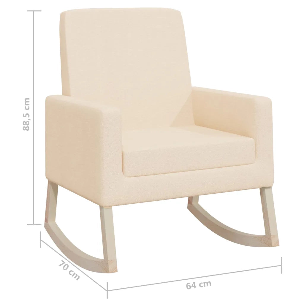 Sedia a Dondolo Crema in Tessuto 329424
