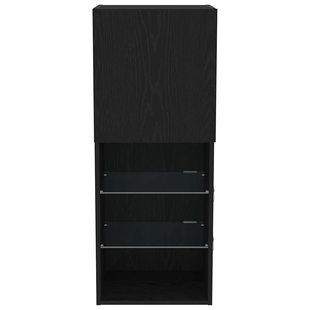 Set mobile TV Rovere Nero 40,5 x 30 x 102 cm Legno multistrato 863089
