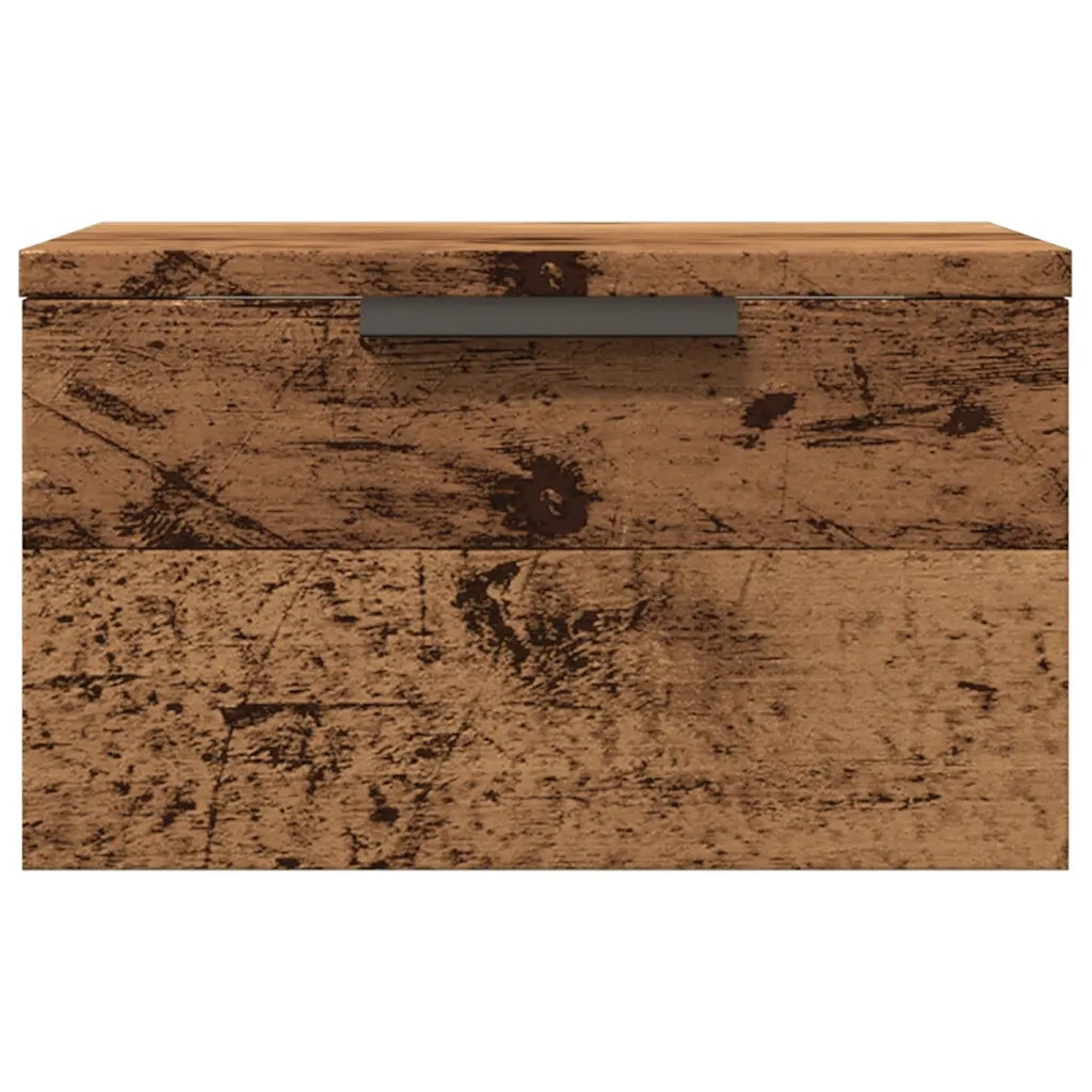 Comodino a Muro Legno Antico 34x30x20 cm 856979