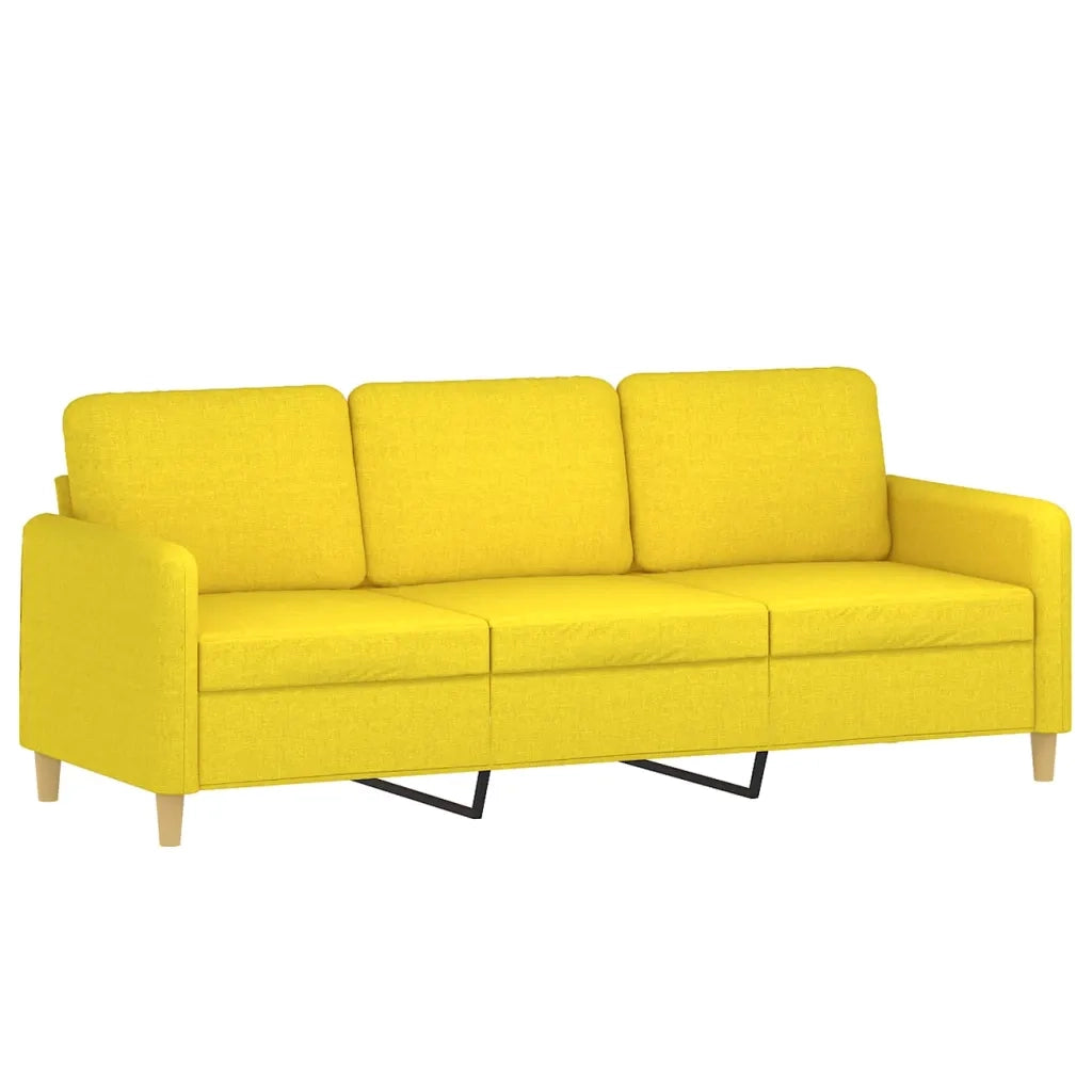 Divano a 3 Posti-Sofa 3 Posti Giallo Chiaro 180 cm in Tessuto 456829