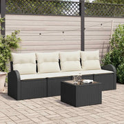 Set Divano da Giardino Nero 55 x 55 x 37 cm polyrattan 3345907