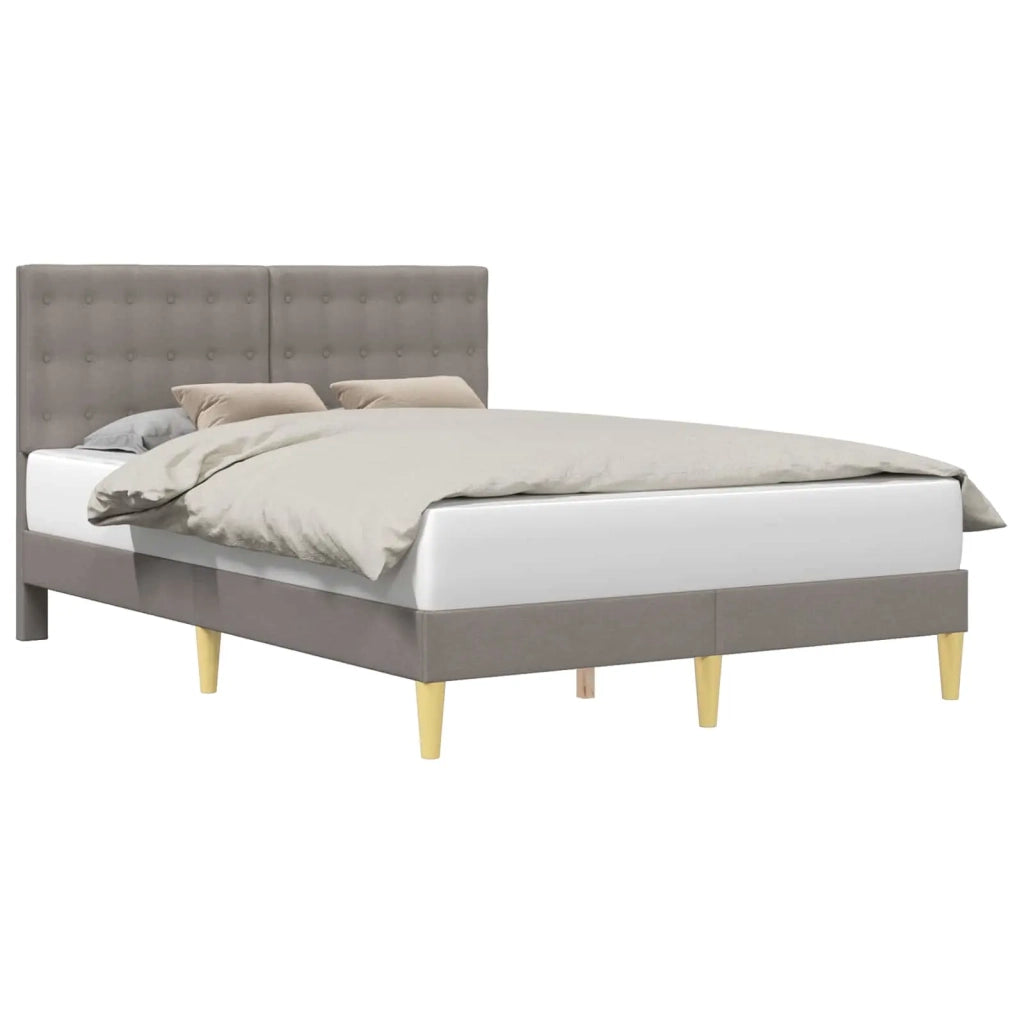 Letto matrimoniale | Letto per adulti | Struttura del letto con testiera Tortora 140 x 190 cm Tessuto