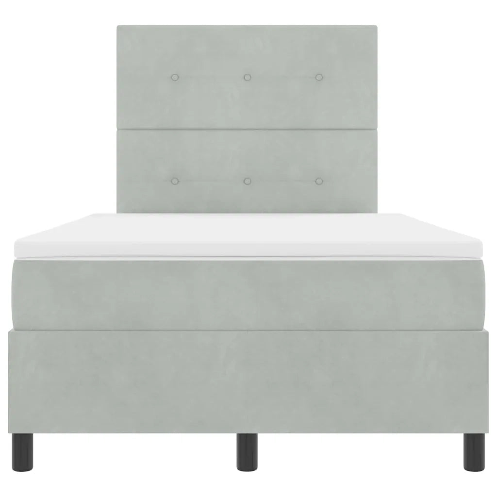 Letto a molle con materasso Grigio chiaro 120 x 200 cm Velluto 3339824