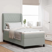 Letto a molle con testiera Grigio chiaro 200 x 90 cm Poliestere 3340856
