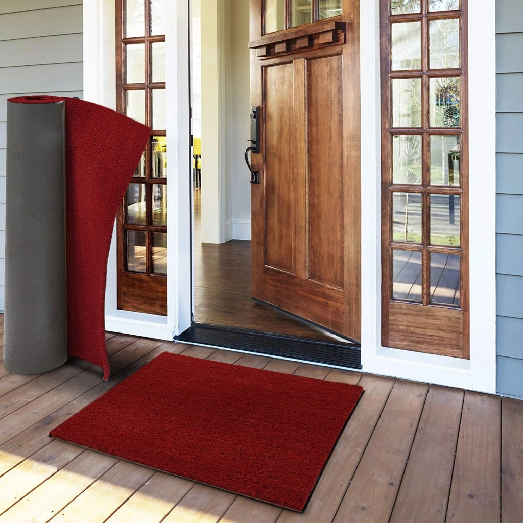 Zerbino Cocco Naturale Colorato Antiscivolo Su Misura Tappeto Ingresso Entrata 25x70 cm Bordeaux