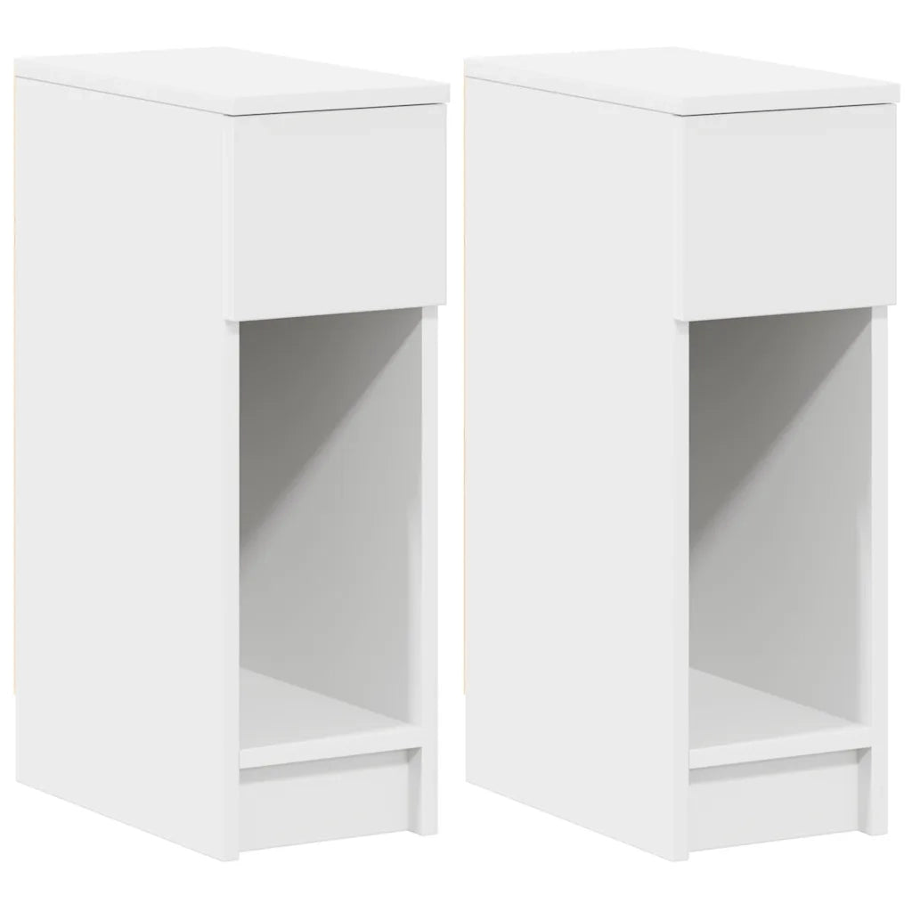 Comodini con Cassetto 2 pz Bianco 20x36x60 cm 858696