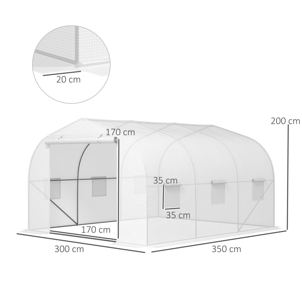 Serra a Tunnel ¨C Minimal ¨C Bianco Acciaio PE 3.5x3x2 m