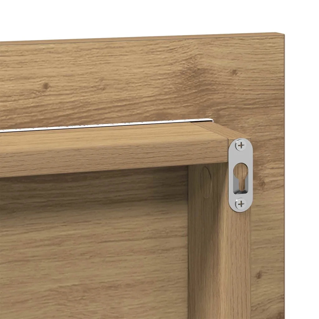 Specchio con luci a strisce a LED rovere artigianale 80 x 37 cm 863307