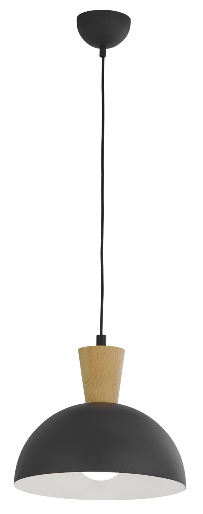 Lampada a sospensione loft cupola nero/bianco E27 Jupiter