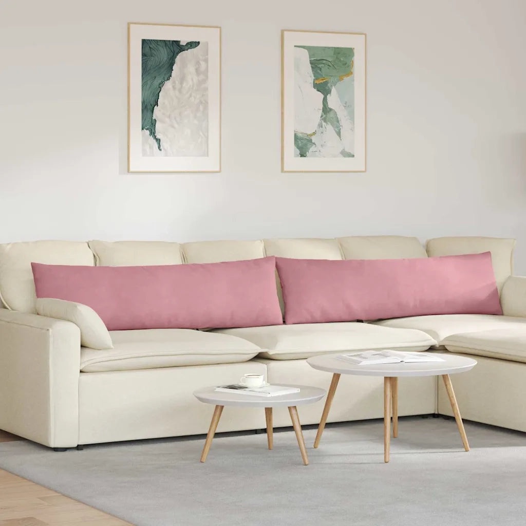 Cuscini da Divano 2 pz | Cuscini per sedie Rosa 145 x 40 cm Tessuto in Cords