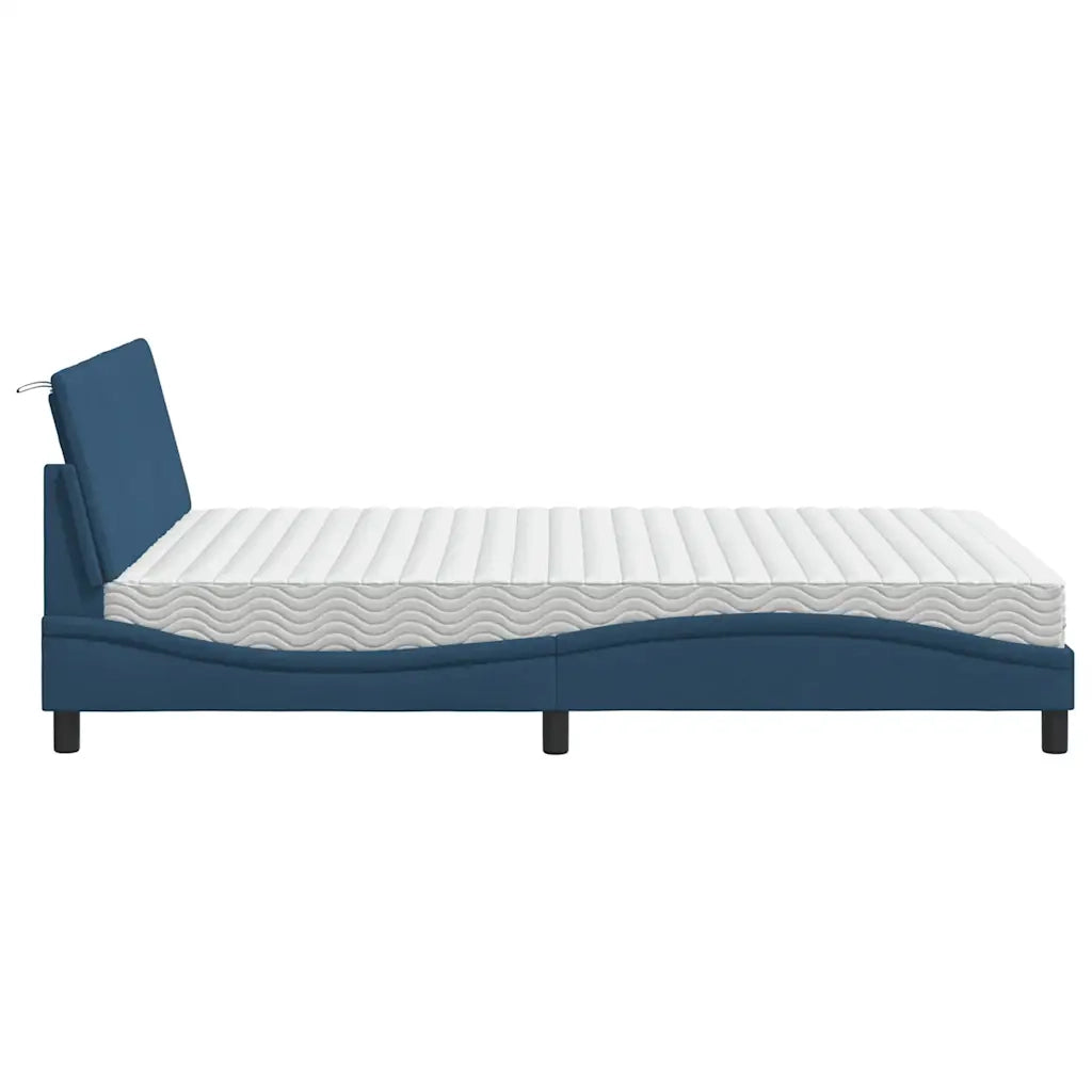 Letto con Materasso Hanko Blu 120x200 cm in Tessuto 3310523