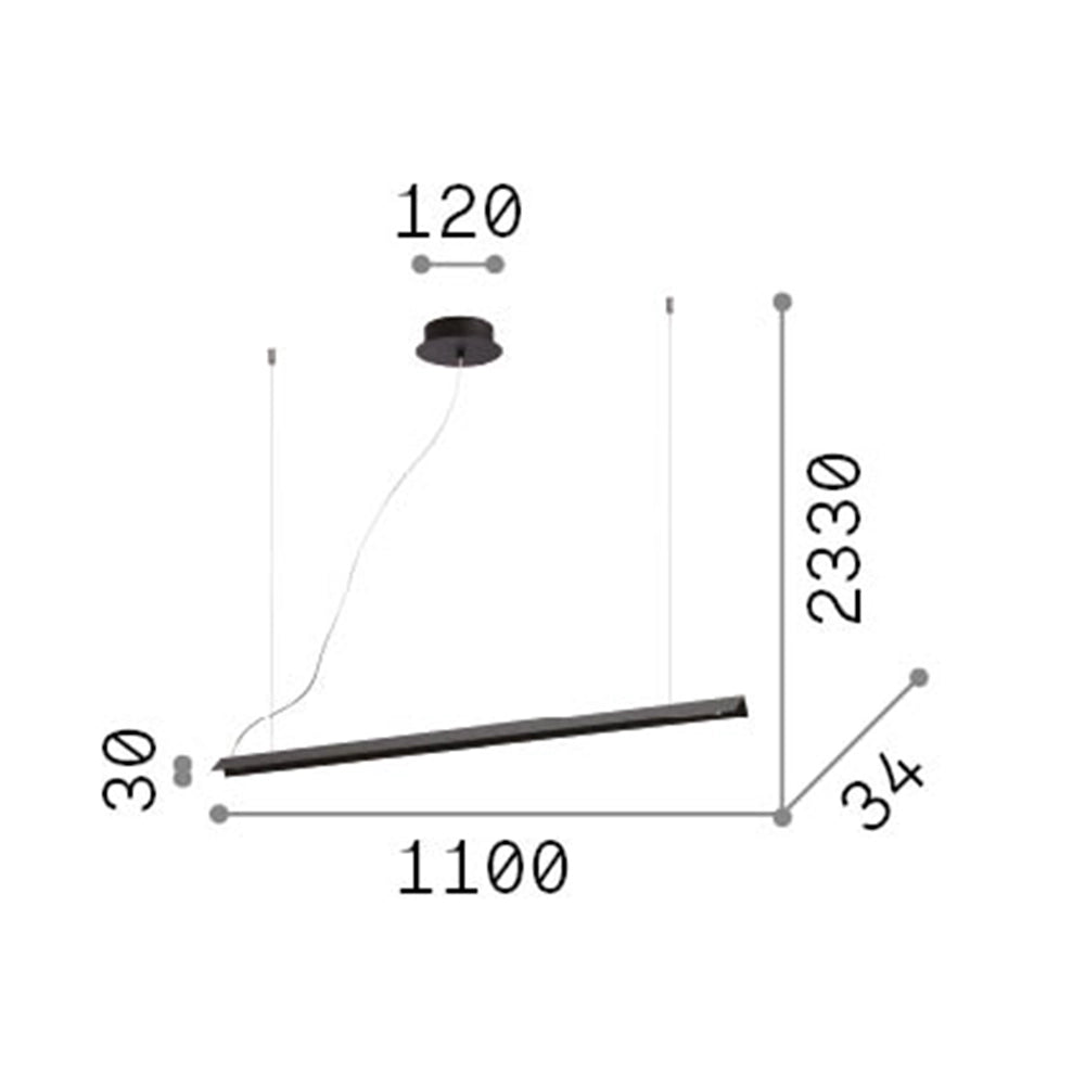 Sospensione Moderna V-Line Metallo Bianco Led 20W 3000K Luce Calda