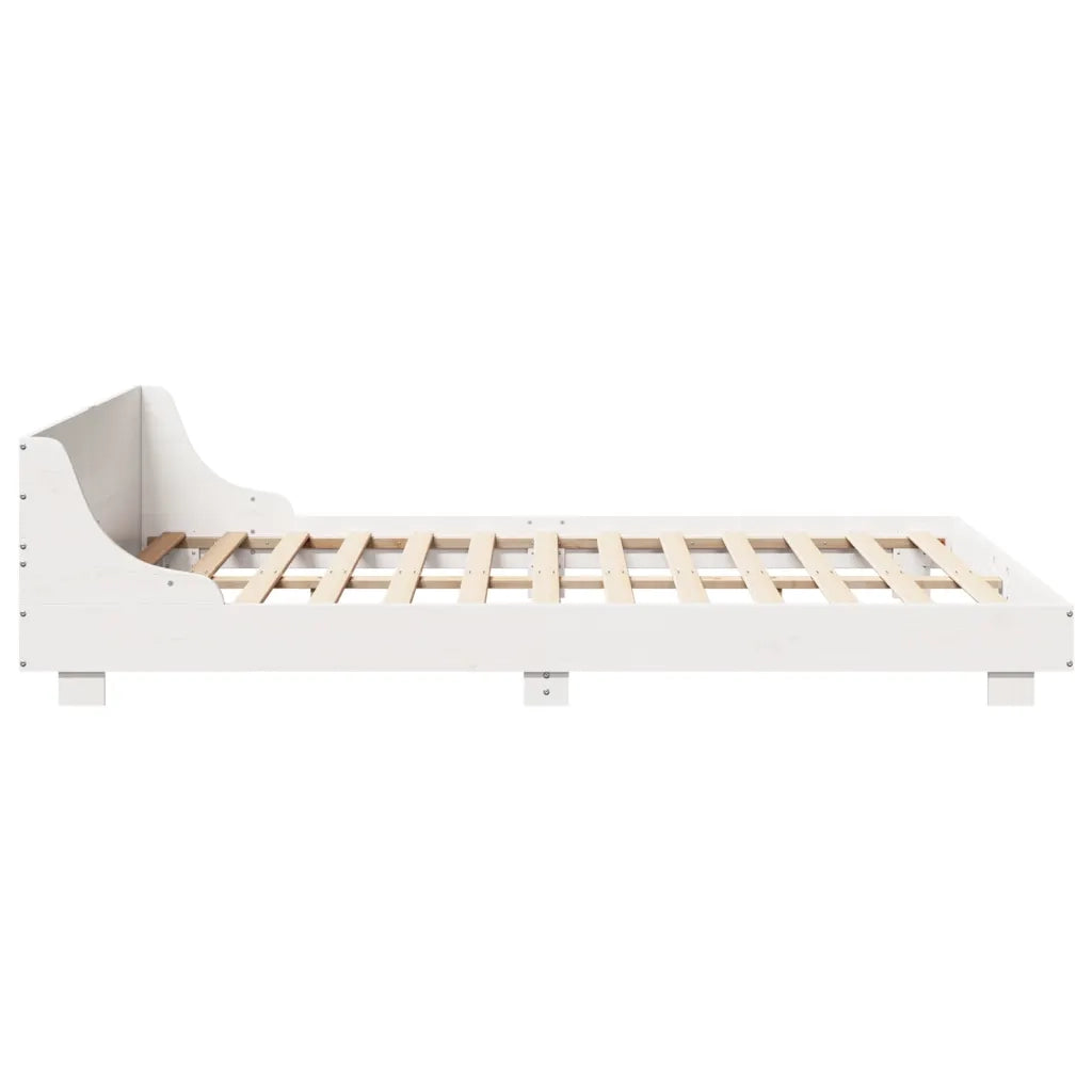 Letto senza Materasso-Struttura Letto Bianco 120x200 cm Legno Massello di Pino 221218