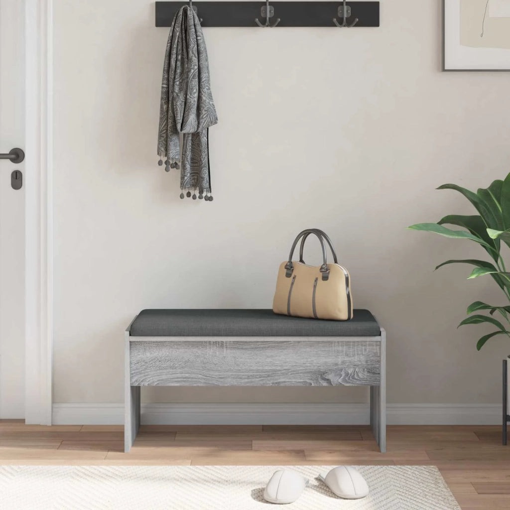 Panca per ingresso con cuscino Grigio Sonoma 83 x 38 x 40 cm 891557