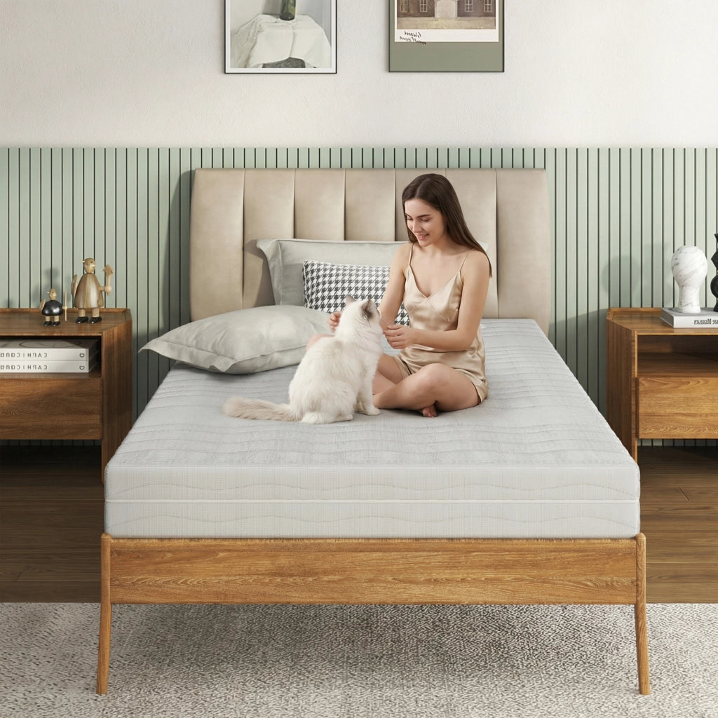 Materasso in Memory Schiuma 120x200 ¨C MINIMAL ¨C Bianco, con Rivestimento 3D Air Mesh, Ortopedico