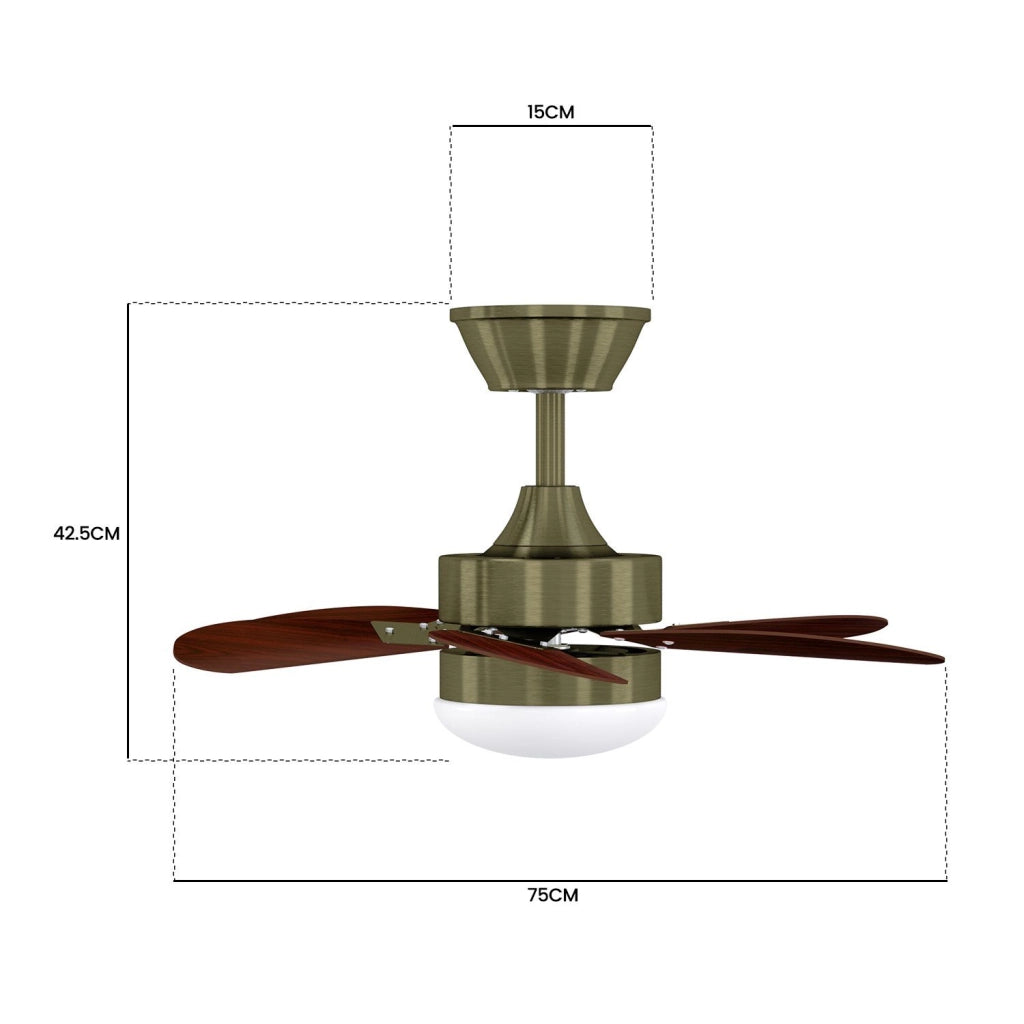 ZMH Ventilatore da soffitto con luce e telecomando Silenziatore per corridoio Camera da letto Luce a soffitto