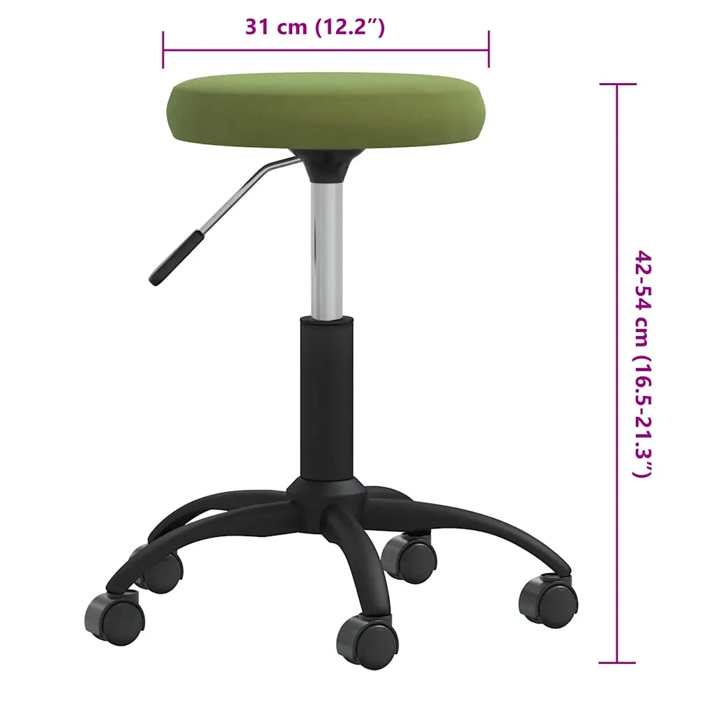 Sgabello da Massaggio in Velluto Verde Chiaro CFW5504606