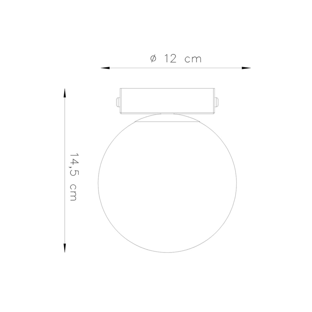 Plafoniera Pure Lume SOLEDA nera sfera vetro 1xG9