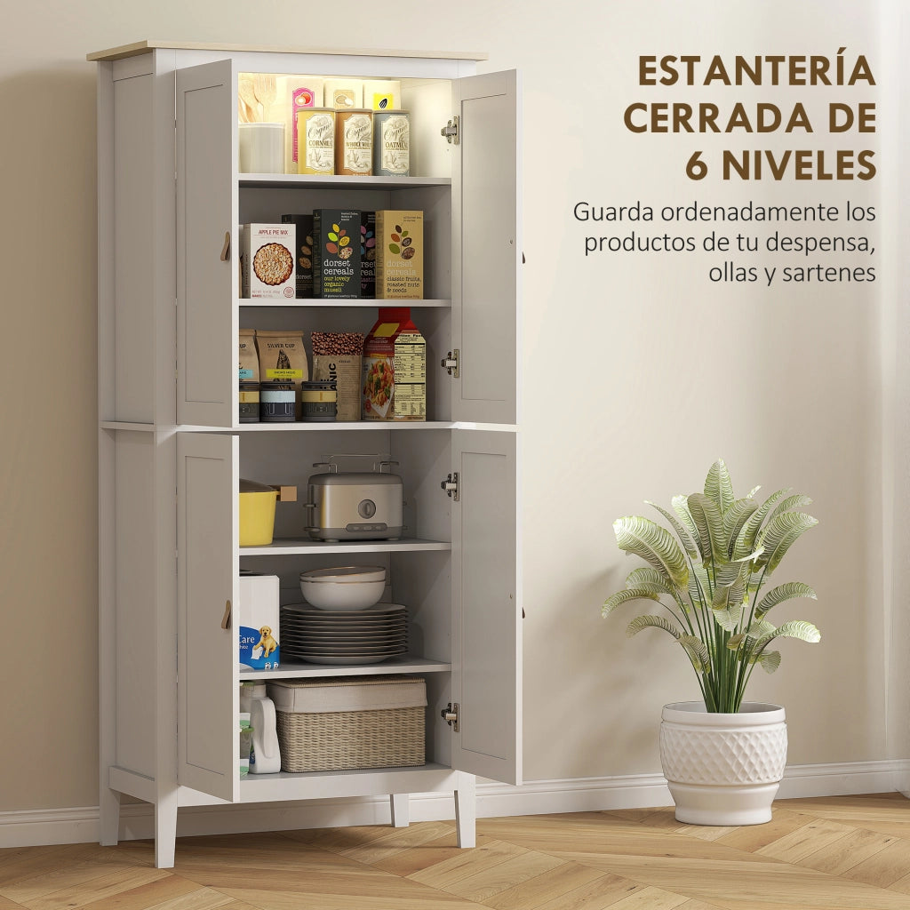 Mobile da Cucina Alto con Luci LED a Sensore di Movimento ¨C Minimal ¨C Bianco