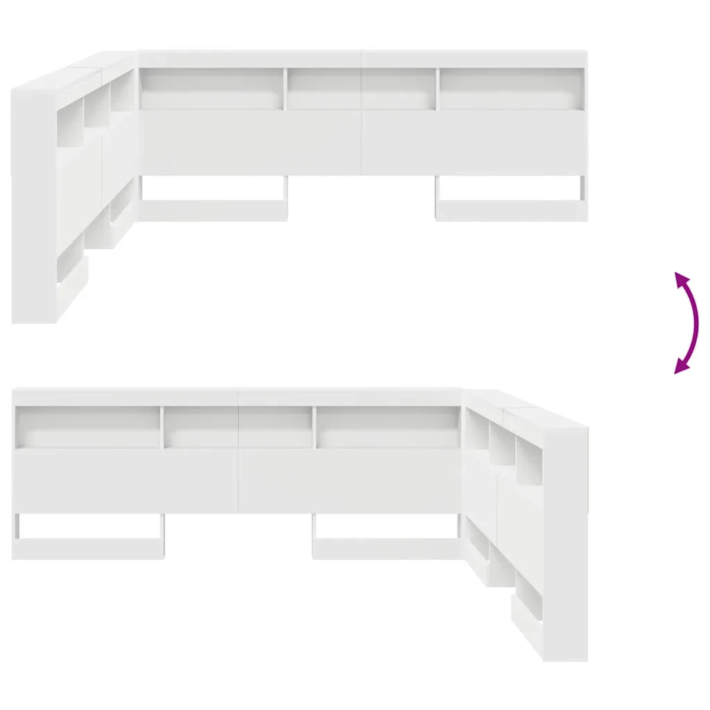 Testata contenitore Bianco 180 cm Legno multistrato 3335509