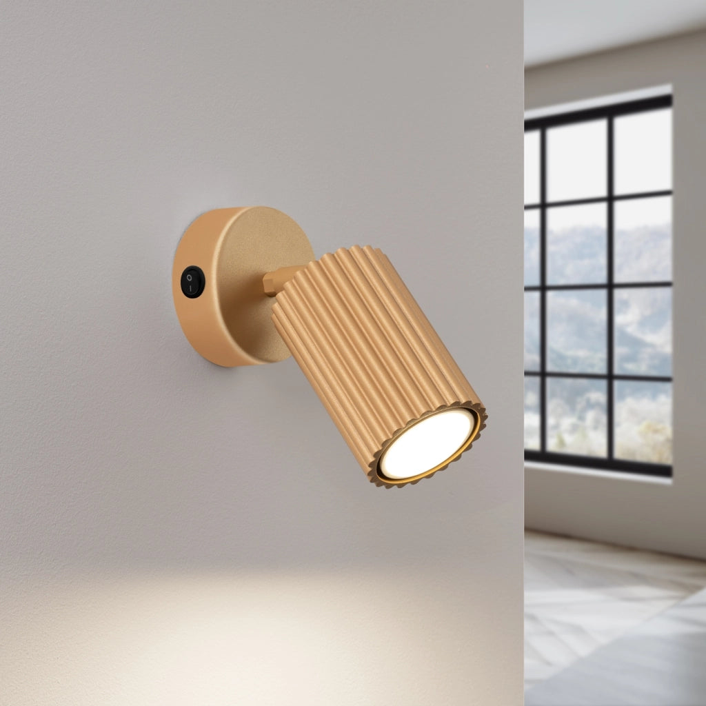 Lampada da parete KARBON oro con interruttore