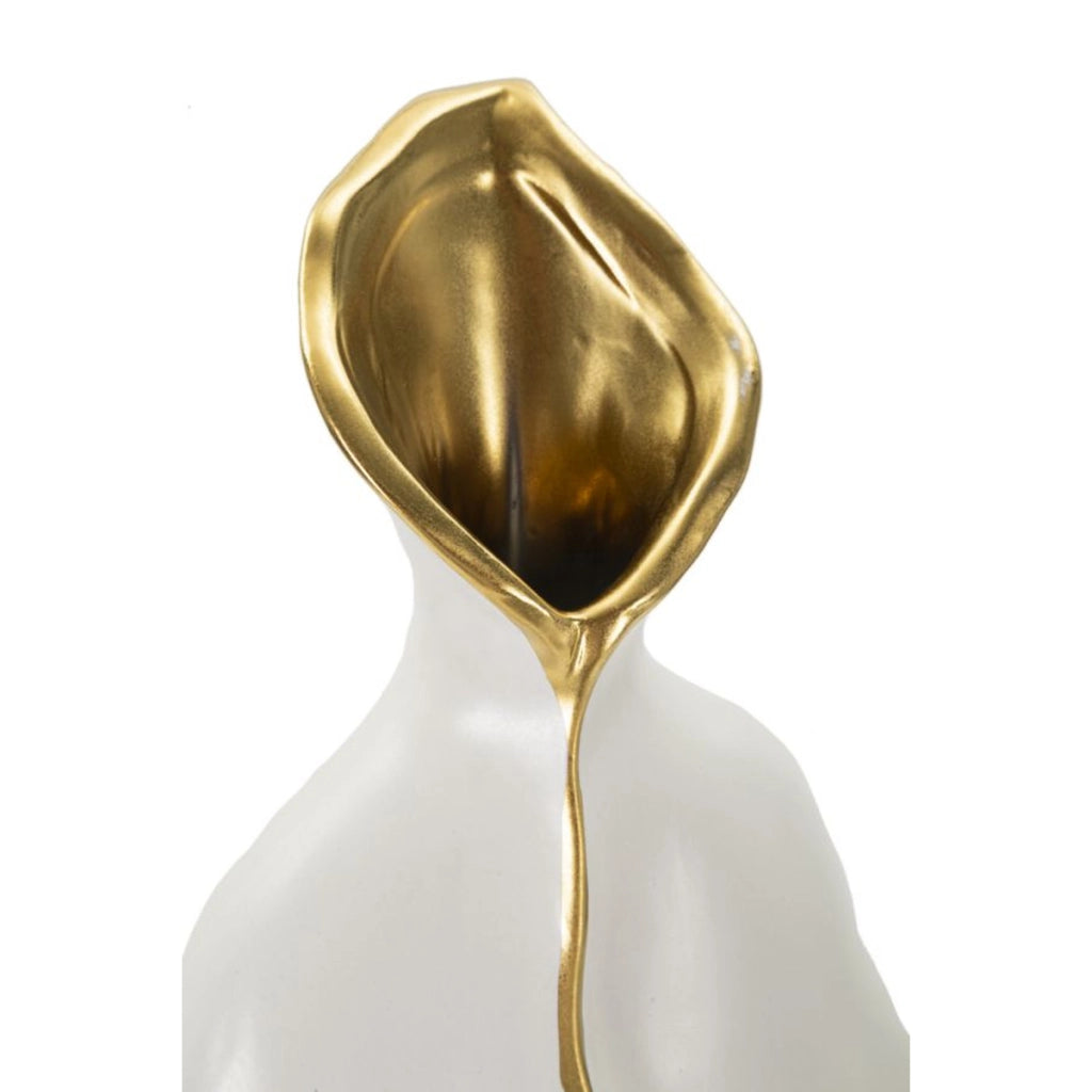 Vaso Decorativo VKH647, Bianco, Ceramica, 16x8x40 cm