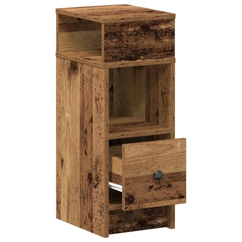 Comodino con Cassetto Legno Antico 25x31x66 cm