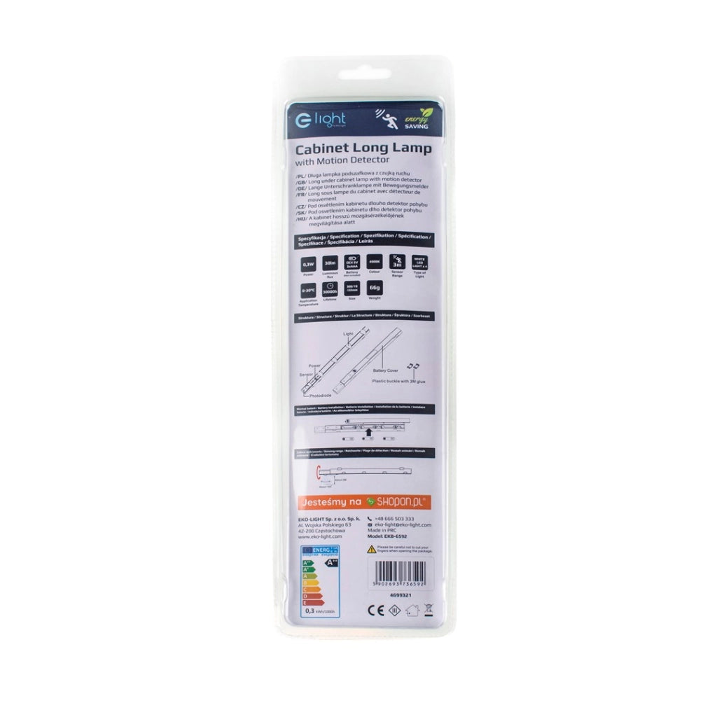Lampada sottopensile LED 0,3W sensore moto AAA bianca Eko-Light