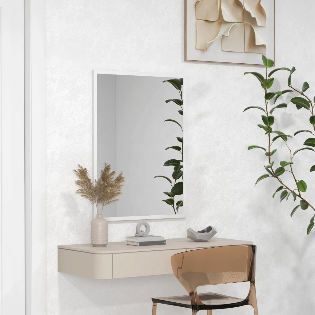 Specchio da parete rettangolare ¨C zephmum ¨C bianco 60x80 cm