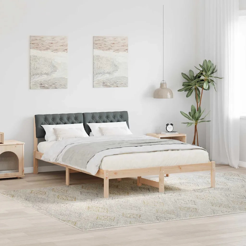 Struttura del Letto marrone e grigio scuro 135 x 190 cm 878620