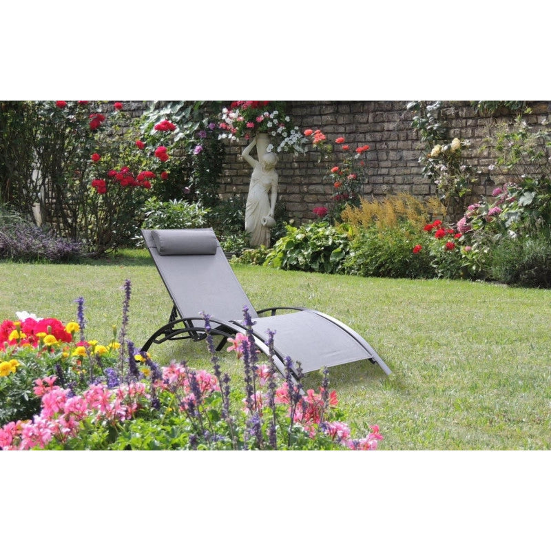 Set di 2 lettini MONACO - Grigio (sdraio)