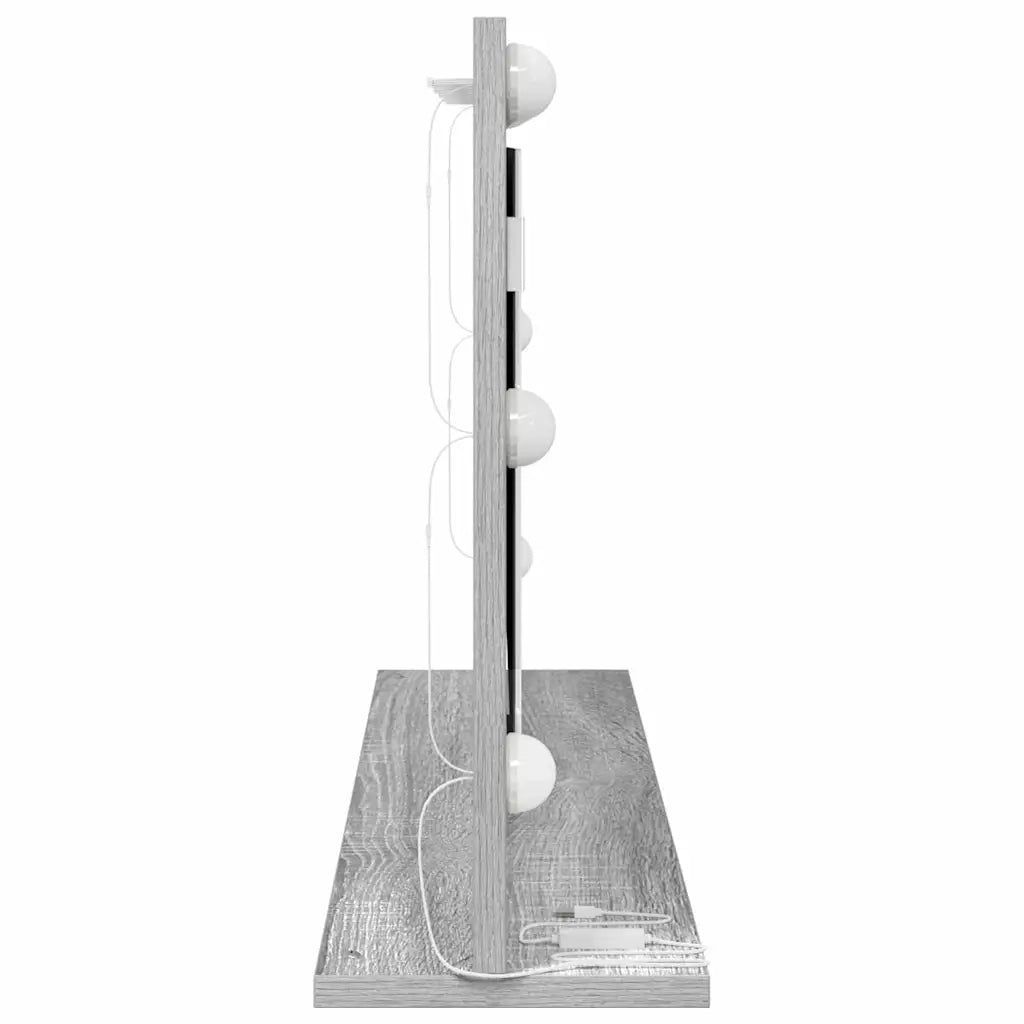 Specchio da Vanit¨¤ Rettangolare Grigio Sonoma 80 x 45 x 18 cm