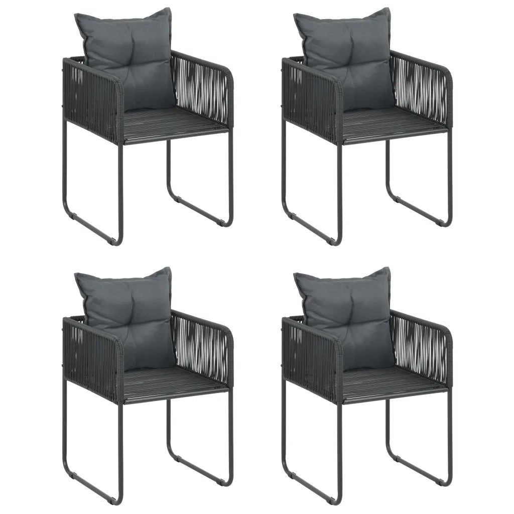 Set da Pranzo da Giardino 5 pz in Rattan PVC Nero e Marrone 3060107
