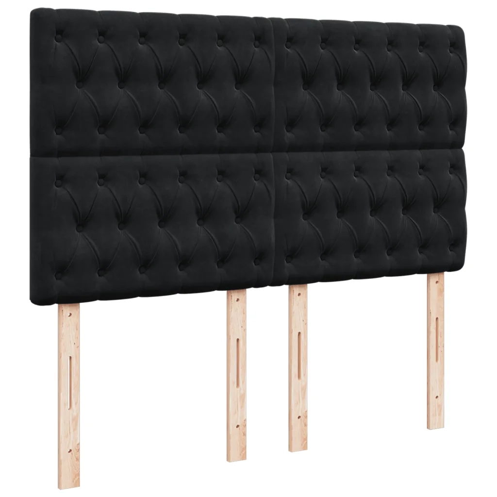Giroletto a Molle con Materasso Nero 140x200 cm in Velluto 3290938