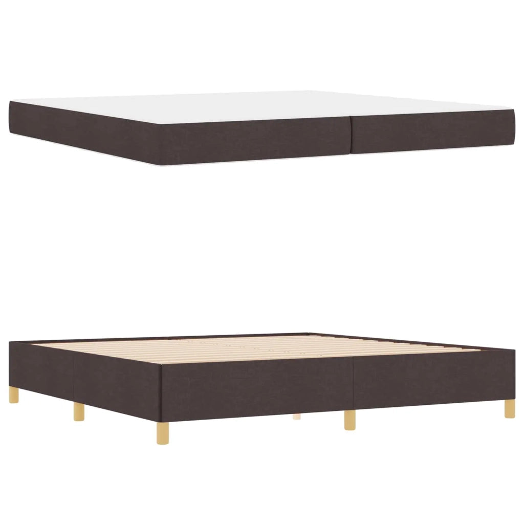 Struttura del letto Marrone Scuro 200 x 200 cm Tessuto