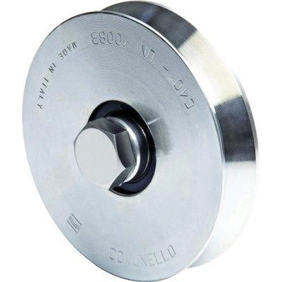 RUOTA CANCELLO A FISSARE GOLA V 300 COMUNELLO - ZINCATA + CUSCINETTO MM  60- 2 pezzi