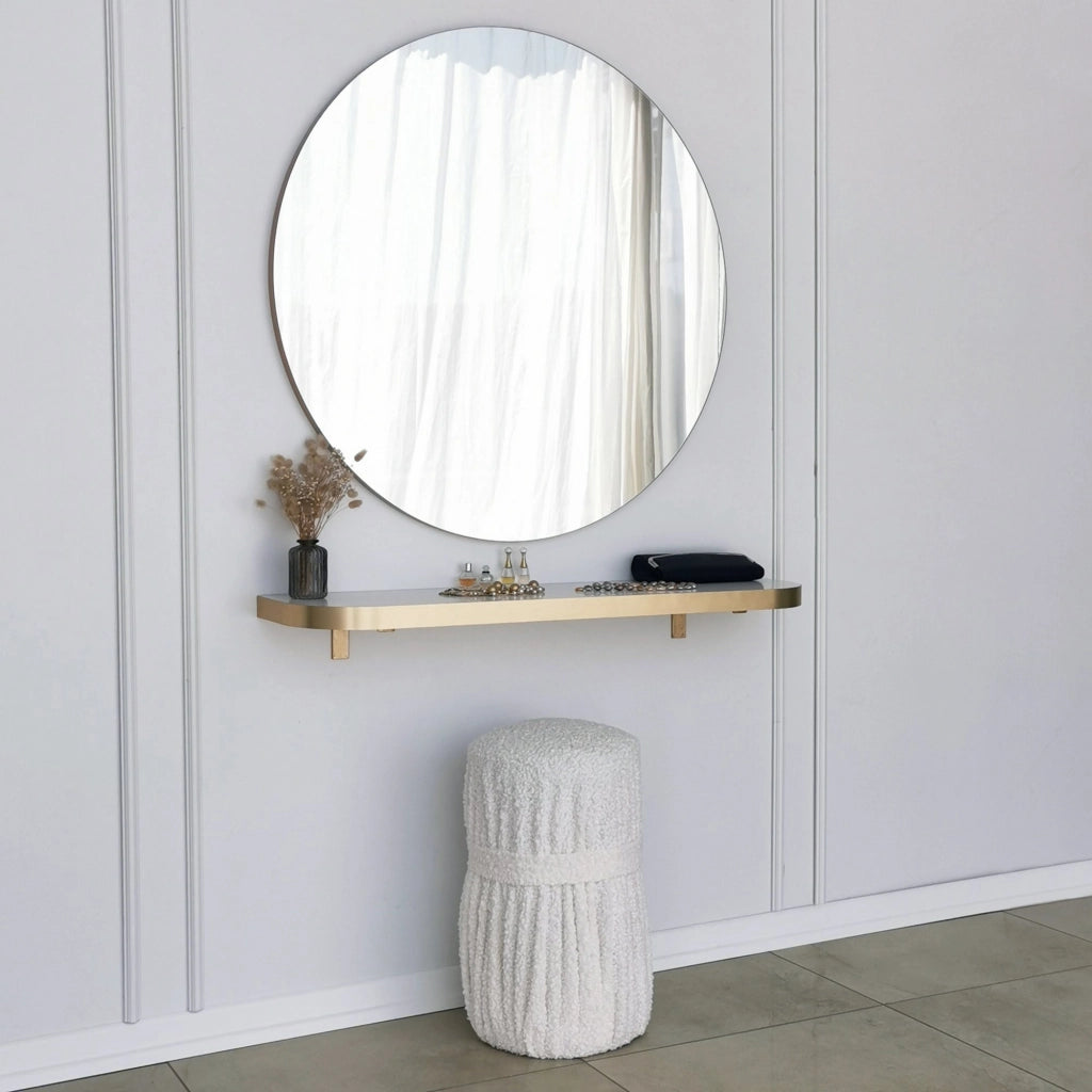 Gonnesa, Specchio Forma Rotondo, 90x90h cm oro