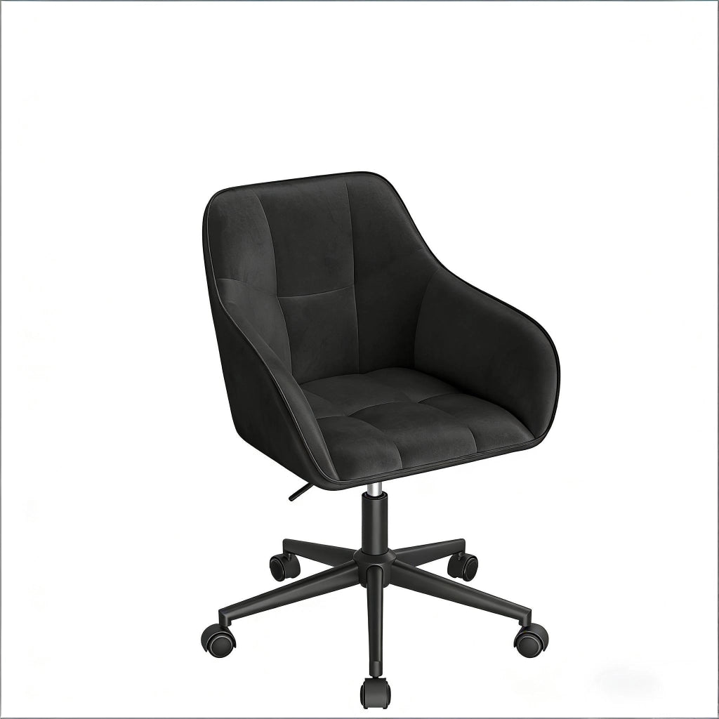 SEDIA UFFICIO Girevole Altezza regolabile 48-57 cm Velluto Nero