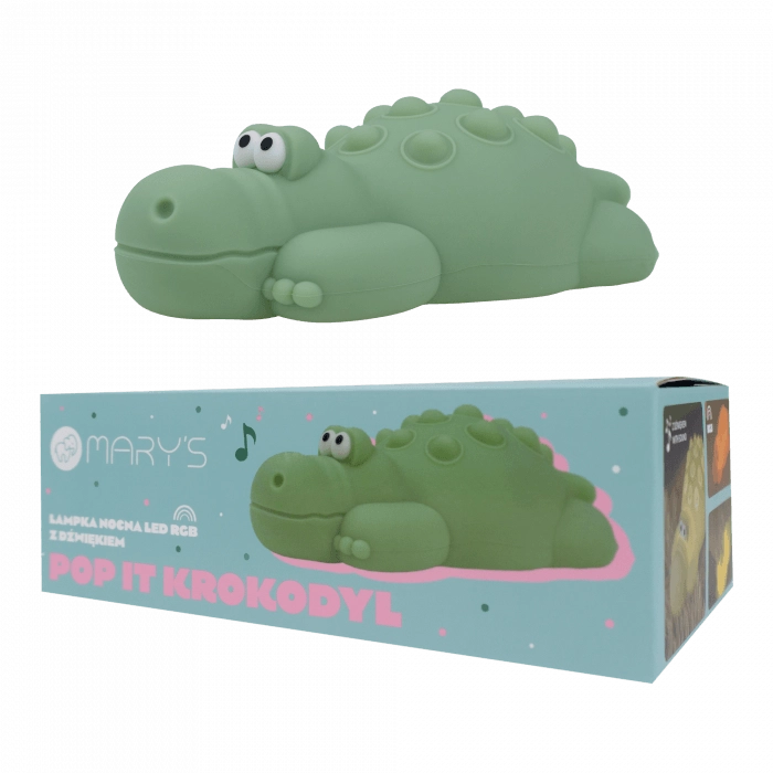 Luce notte bimbi wireless RGBW coccodrillo verde Mary's