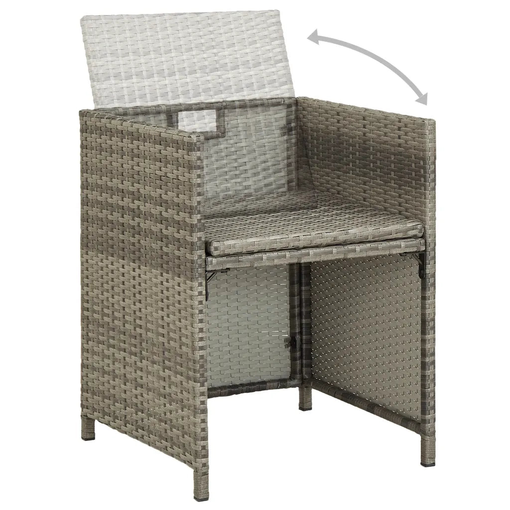 Set da Pranzo per Giardino 3 pz con Cuscini Grigio 3094303